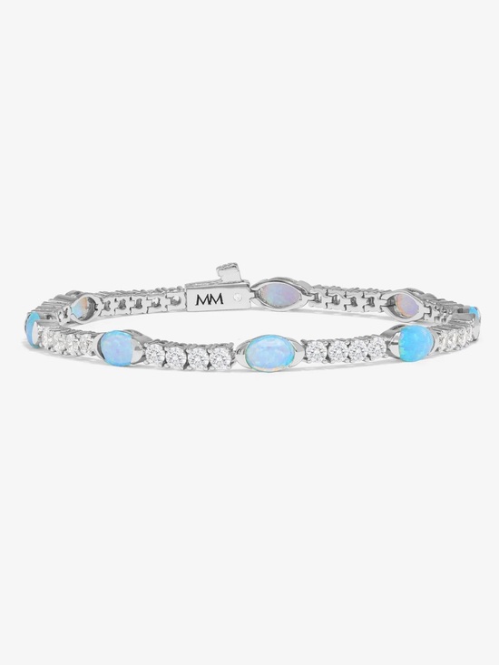 Melinda Maria Jewelry - Melinda Maria Silver Bracelet with Blue Opal and Diamondette Accents
